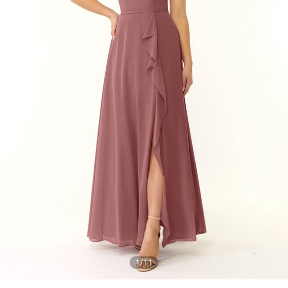 AZAZIE NAEEM A-Line Ruched Chiffon Floor-Length Dress - Picture 6 of 7